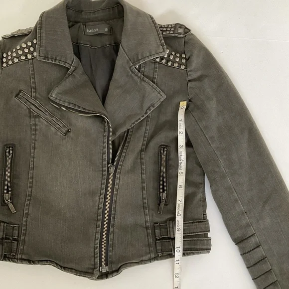 ITALIAN Denim Jacket w/ Studs - Picture 12 of 16